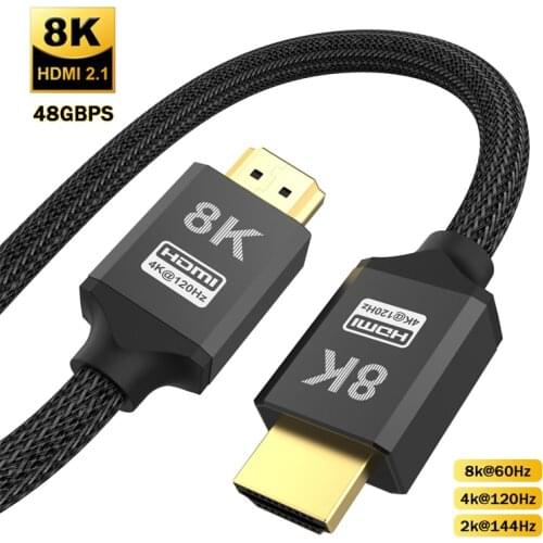 HDMI 2.1 Cable for Xiaomi Xbox Serries X 8K 60Hz 4K 120Hz 48Gbps HDMI Digital Cables for HDR10+ PS5 PS4 Chromebook Laptops Switc