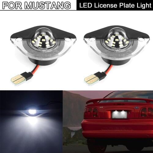 2Pcs White LED License Plate Light Number Plate Lamp For Ford Mustang 1994 1995 1996 1997 1998 1999 2000 2001 2002 2003 2004