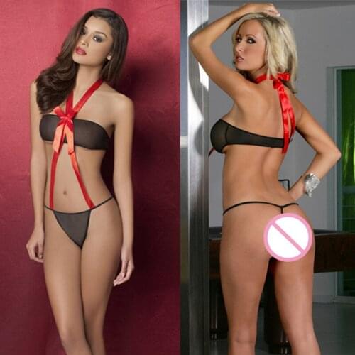 Lingerie Set for Women Sexy Lace Bra and Panty Set Two Piece Babydoll Transparent Underwear Mesh Teddy Nightwear Hollow Bodysuit