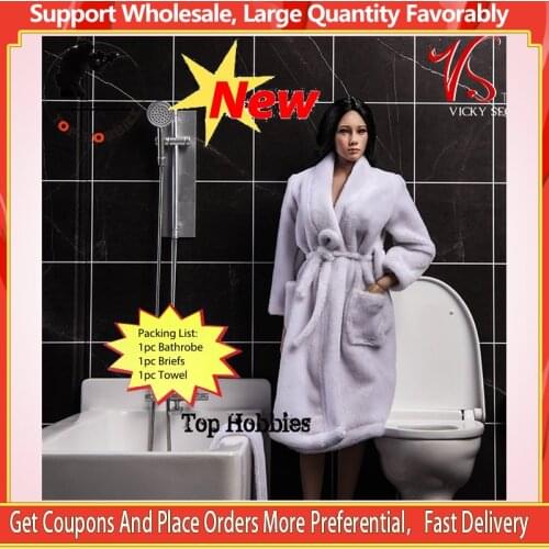 VSTOYS 1/6 Scale Female Doll Bathroom Scene Bathtub Toilet Set Bathrobe 18XG11 Three-piece Set Suitable For 12"Action Figure Toy