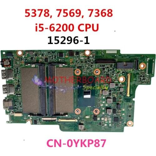 FOR DELL 5378, 7569, 7368 Laptop motherboard P69G motherboard w/ i5-6200 CPU CN-0YKP87 0YKP87 YKP87 15296-1