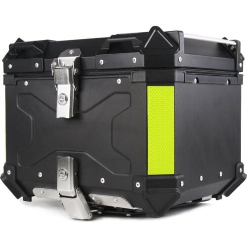 Motorcycle 45L Tailbox Aluminum Alloy Quick Release Trunk Waterproof Long Handle Locked Storage Box Silver and Black