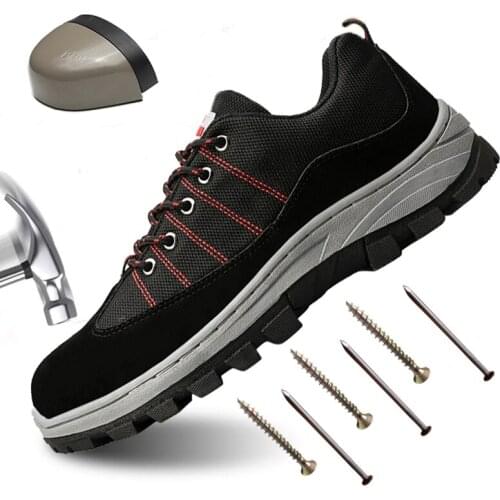 Anti-Smashing Men Safety Shoes Steel Toe Puncture Proof Work Boots Man Breathable Non-Slip Mesh Industrial Construction Sneakers