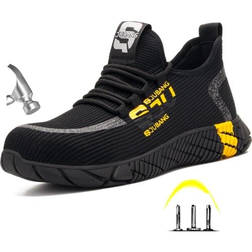 Mens Light Weight Outdoor Plus Size steel Toe Anti Smashing Working Shoes Men Puncture Proof Safety Boots Shoes