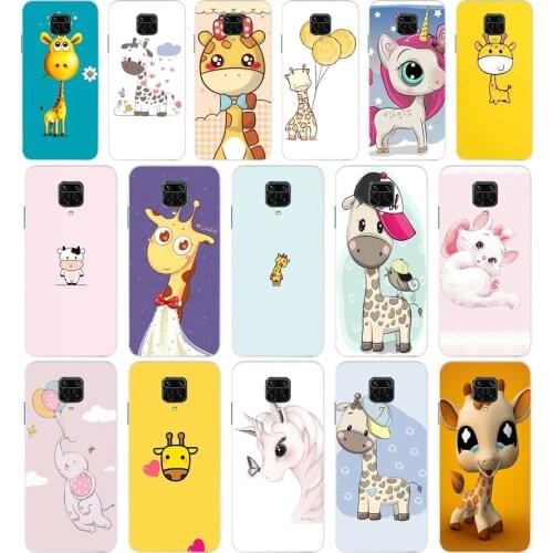 89AA Cartoon giraffe gift Soft Silicone Tpu Cover phone Case for Xiaomi Redmi 9 9A Note 9 9 Pro MI 9 SE Lite case
