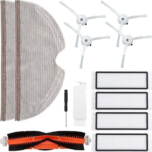 Accessories Kit for Xiaomi Roborock S50 S51 S55 S5 S6 E20 E25 Robotic Vacuum Cleaner, Main Brushes, Side Brushes, Mop