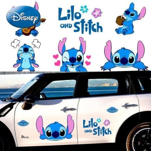 Disney Stitch Car Sticker Cute Anime Scratch Cover Decoration Sticke