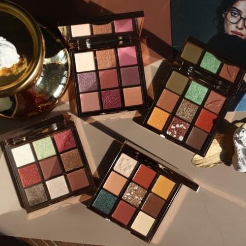 9 Color Artist Eyeshadow Palette Colorful Color Green Shimmer Matte Glitter Eye Shadow Pallete Pigmented Metallic Makeup Palette