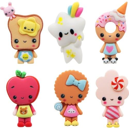 5PCS Cookies Resin flatback For Hair Bows Custom Cartoon 3d Resin Designs Crafts For DIY Phone Decorations,5Yc19362