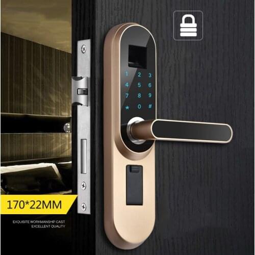 Fingerprint Head Semiconductor Fingerprint Lock Smart Wood Door Lock Automatic Security Door Electronic Lock For Hotel Apartment