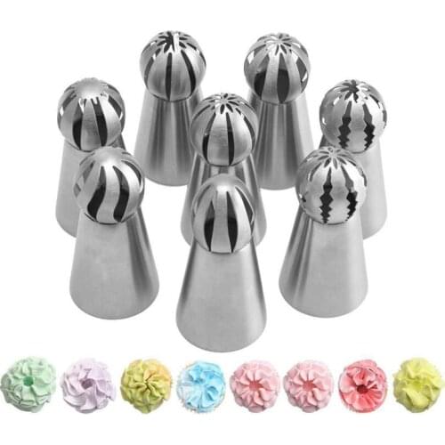 Portable Russian Flower Icing Piping Nozzles Tips Sphere Ball Cake Decoration Tools Kitchen Pastry Cupcake Baking Pastry Tools