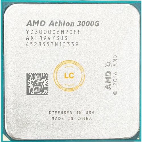 AMD Athlon 3000G X2 3000G 3.5 GHz Dual-Core Quad-Thread CPU Processor YD3000C6M2OFH Socket AM4