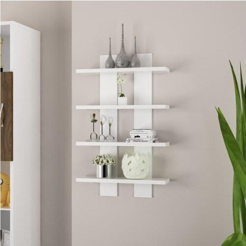 Real Wooden White Decoration Shelf High Quality Anti Bacterial with Prove of Quality Certification for Books Small Plants