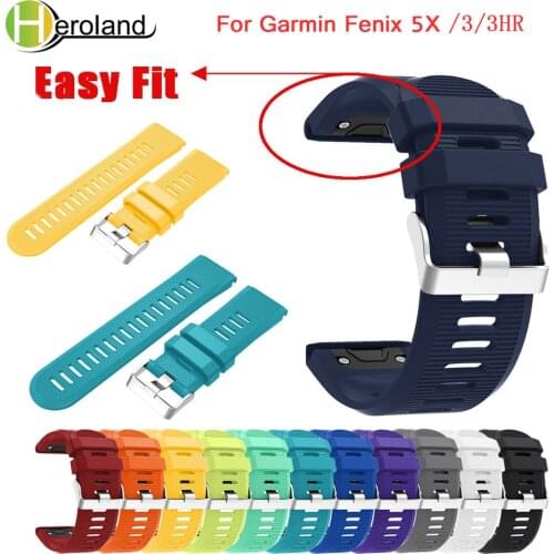 26mm New Replacement Silicone Quick Release Kit Band Strap For Garmin Fenix 5X for Garmin Fenix 3 3 HR Watchband Easyfit Wrist