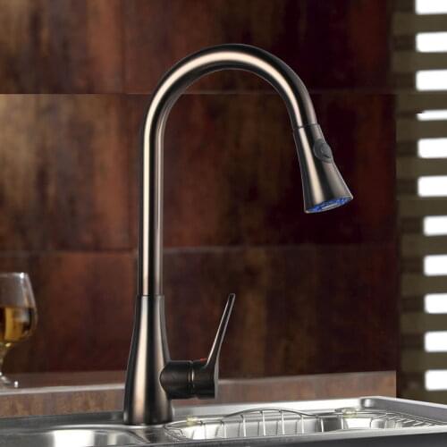 Free ship ORB clour pull out kitchen spray faucet mixer tap New Single hole Deck mounted