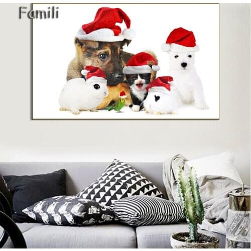 Dog Indoor Fashionable Quotes Wall Decals Photo Painting UnFramed Pop Art Poster Enfeites De Natal Christmas Decorations for Hom