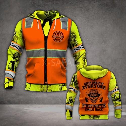 Firefighter Firemen Lifeguard 3D Print Hoodie Man Women Harajuku Outwear Zipper Pullover Sweatshirt Casual Unisex Jacket