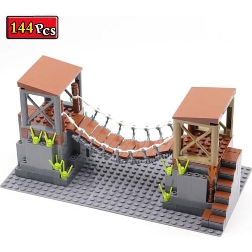 Military Series Simulation Military Engineering Chain Bridge MOC Accessories MOC Model Building Blocks Bricks Toys Gifts