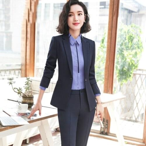Ladies Office Uniform Designs Spa Pants Suits Elegant Woman Mini Skirt Business Suit Uniform For Office Interview Suits DD2034