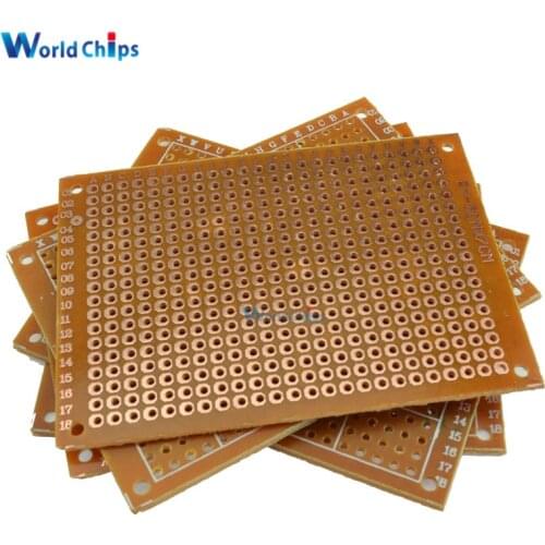 10PCS Universal PCB Board 50x70 mm 2.54mm Hole Pitch DIY Prototype Paper Printed Circuit Board Panel 5x7 cm Single Sided Board