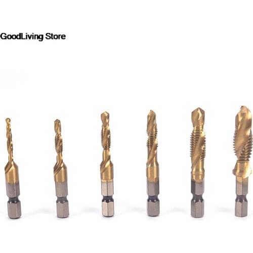1x HSS 6542 Screw Spiral Point Thread M3 M4 M5 M6 M8 M10 Metalworking Hex Shank Machine Taps Kit Metric Plug Hand Tap Drill Bits