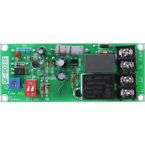 2021 New AC100V-220V Adjustable Timer Control Relay Module Turn Off Delay Switch Board For Exhaust Fan