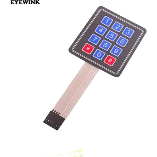 50pcs 4x3 Matrix Array 12 Key Membrane Switch Keypad Keyboard 3*4 Control Panel Microprocessor Keyboard Controller for Arduino