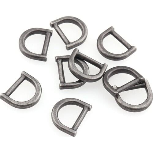 50pcs Gun black 10mm D rings Adjustable Buckles for Backpack Bag Webbing Strap Clasp DIY Leather Craft Sewing Accessories