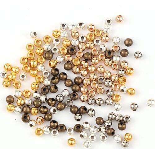 500pcs/lot 2/2.5/3mm Gold Silver Copper Ball Crimp End Beads Stopper Spacer Beads For Diy Jewelry Making Findings Supplies