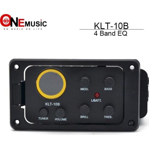 6Pcs 4 Bands Acoustic Guitar Pickup KLT-10B Small Size with Hard Bridge Pickup Piezo Folk Guitar EQ Equalizer Black Wholesale