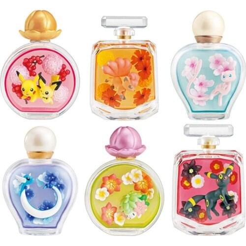 6Pcs/Set Cartoon Dragonair Mew Pika Pichu Vulpix Umbreon Anime Pokemones Action Figures Toys Perfume Bottles Girls Gifts
