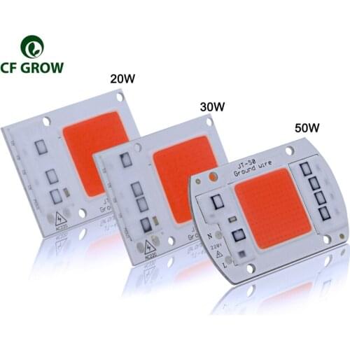 5pcs Full Spectrum LED Grow Light Chip DIY 220V AC COB 380~780nm Actrual Power 20W 30W 50W Replace Sunlight for Indoor Plants