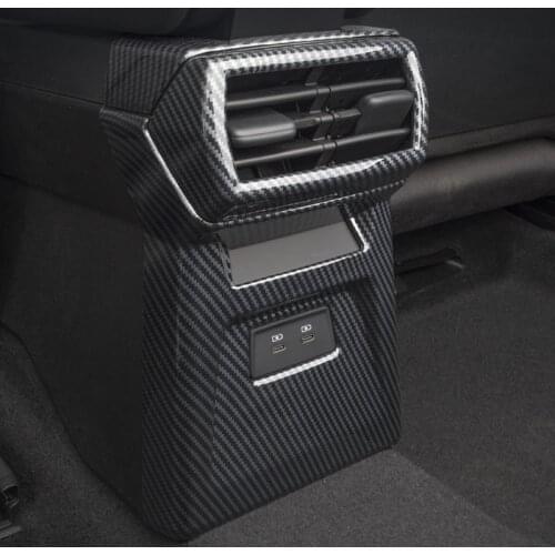 For Audi A3 Rear Air Conditioner Outlet Frame Decoration Cover Carbon Fiber Color Car Styling Fit audi a3 8y 2021