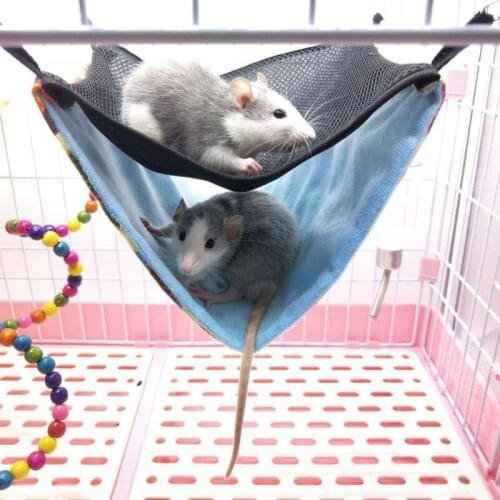 Hamster Hammock Chinchilla Ferrets House Nest Breathable Mesh Hanging Bed Nest Small Pet Comfort Cool Double-Layer Bed