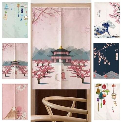 Japanese Style Door Curtain Minimalist Partition Door Curtains Dustproof Half Door Drapes Kitchen Dinner Room Restaurant Decor