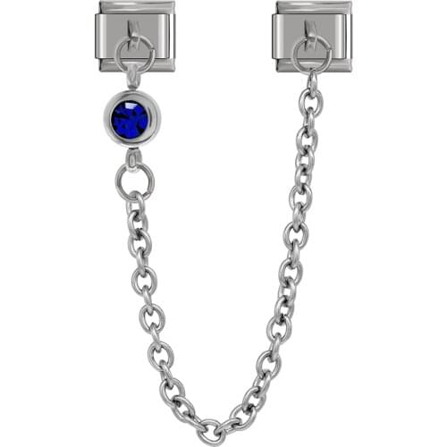 Hapiship Original Design Round Color CZ Chain Link Italian Charm Fit 9mm Bracelet Stainless Steel Making DIY Jewelry DJ319