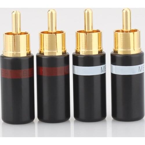 Hifi 4pcs gold plated Rca plug audio AMP interconnect rca plug Socket connector