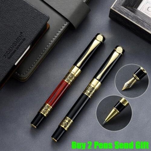 Classic Design Brand Metal Roller Ballpoint Pen Luxury Roose Wood Business Men Writing Pen Buy 2 Pens Send Gift