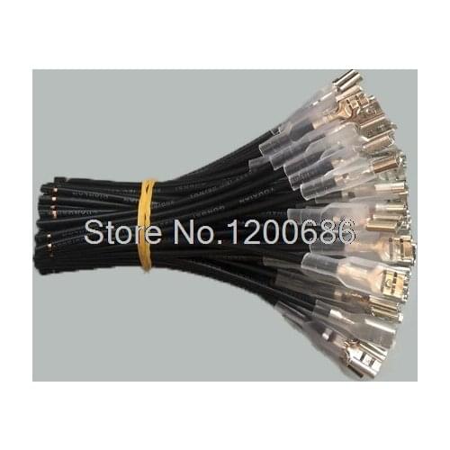 10CM Switch plugs 4.8mm terminals plugs battery connection cable 50 piece BLACK 0.75MM2 wire