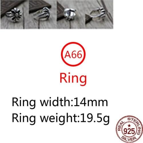 A66 925 sterling silver ring jewelry retro personality domineering cross hip-hop style punk fashion style couple shape gift hot