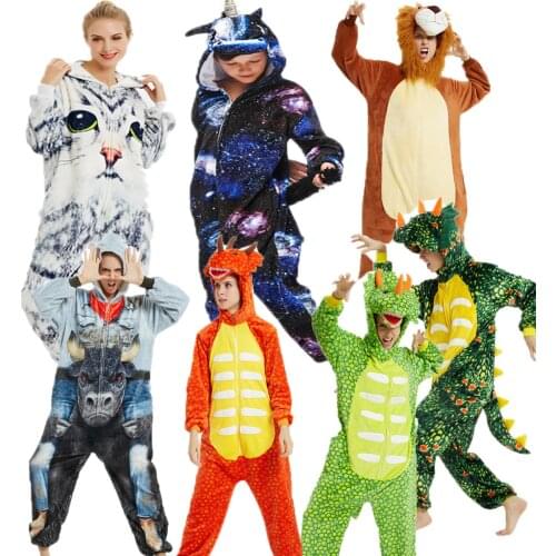 Adult Anime Dinosaur Onesies Costume Unisex Pajamas Cosplay Cat Animal Kigurumi Sleepwear Pyjamas Halloween Pijama Onesieshow