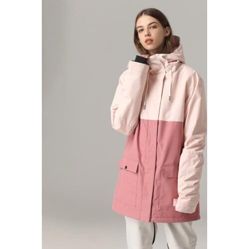 Winter Womens Ski Jacket Ski Jacket Women ski suit sports Outdoor snowboard Spell color waterproof ski suit