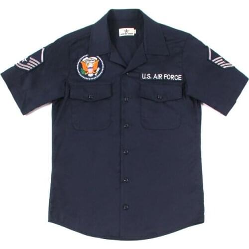 Air force Shirt Pilot Airman Printed Cotton Men Blouse USA Summer