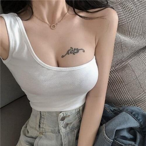 Summer Clothes Sexy Camisole Black White Y2k Tank Top Tube Vintage Corset Sports Trendy Backless Strapless Off The Shoulder Tops