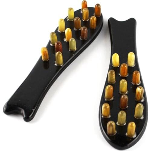 Multifunctional head scalp meridian massage comb Natural comb anti-static health horn comb head massager