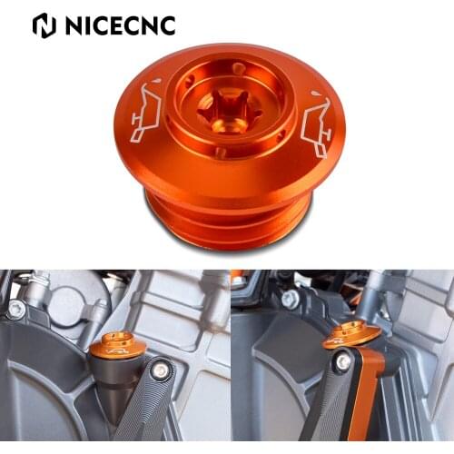 NICECNC Motorcycle Factory Engine Oil Filler Plug Bolts Screw Cap For KTM 690Duke R 790Duke 950Duke 1290 990 Super Duke R Orange