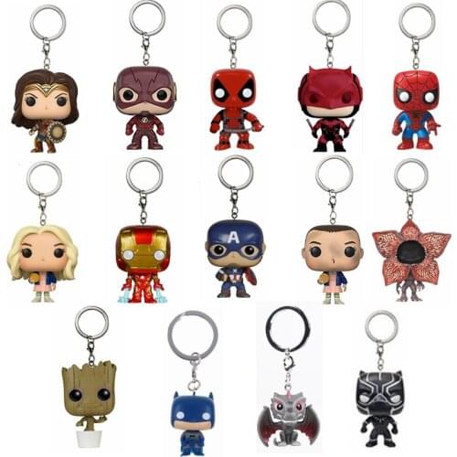 POP New Keychain Original BOX Action Figure Marvel Avengers harri Potter Model cute Toys Christmas Present Gift