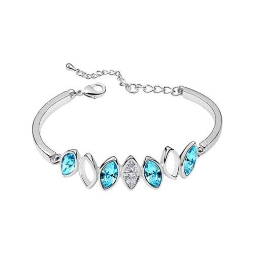 New fashion colorful crystal bracelet tide silver bracelet crystal rhinestone high jewelry with female birthday gift