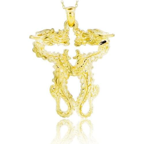 Double Head Dragon Necklace 925 Sterling Silver