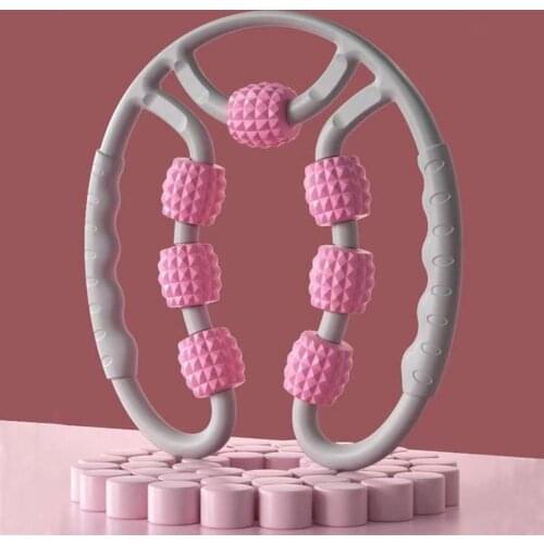 Leg Clamp Roller Beautify Curve Body Shaping Relieve Soreness 7-Wheels Trigger Points Massager Tool for Leg